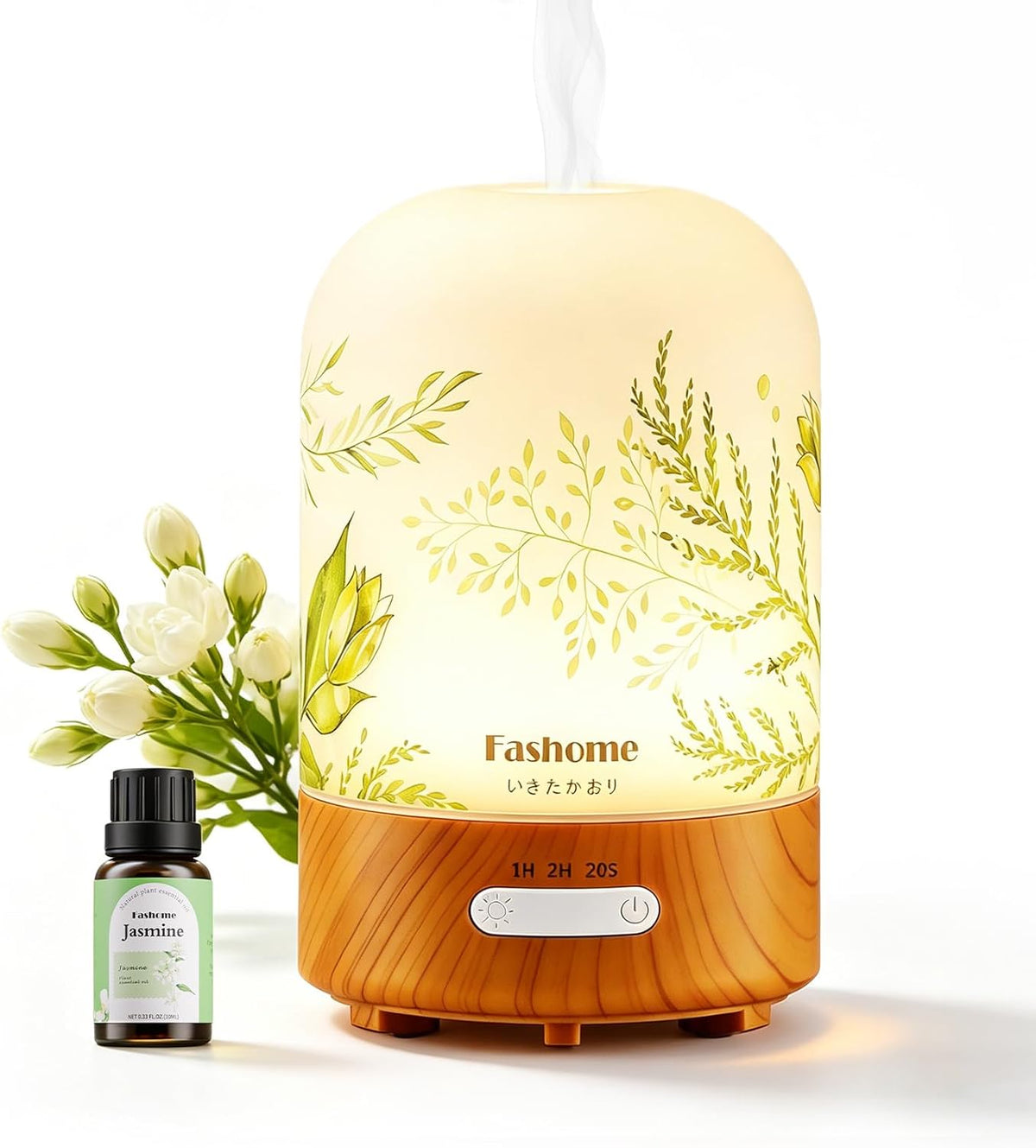 Fashome Hand-Blown Glass Diffuser, Essential Oil Aroma for Home Office Yoga