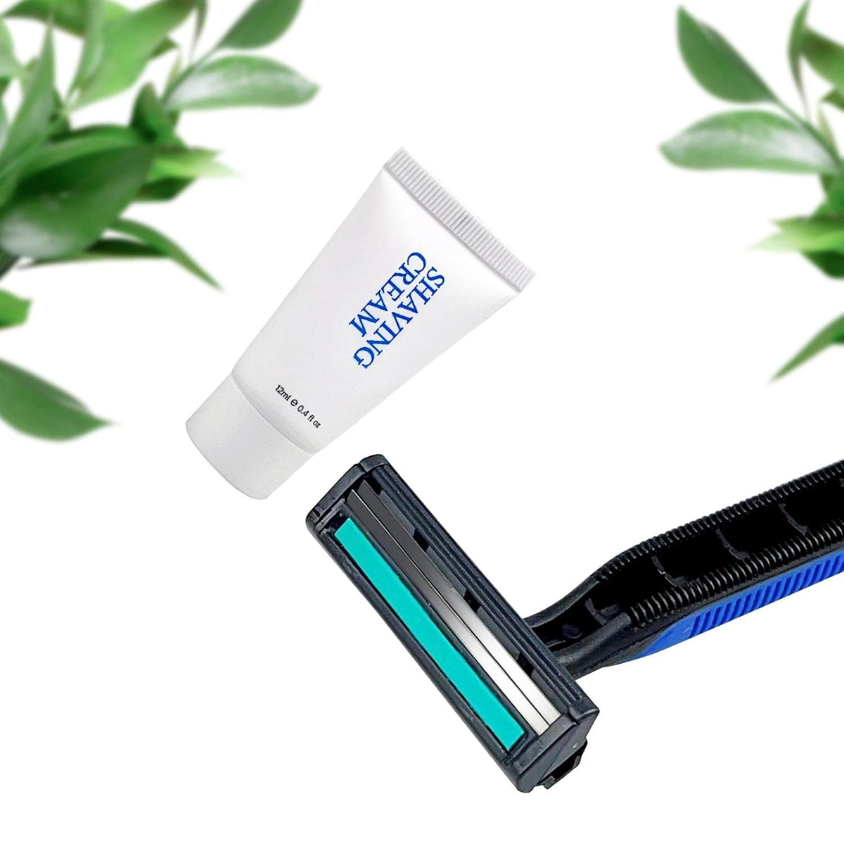 Shaving Kit in Bulk, Smooth Shave Disposable Razor and Cream(12g), 50 Pack