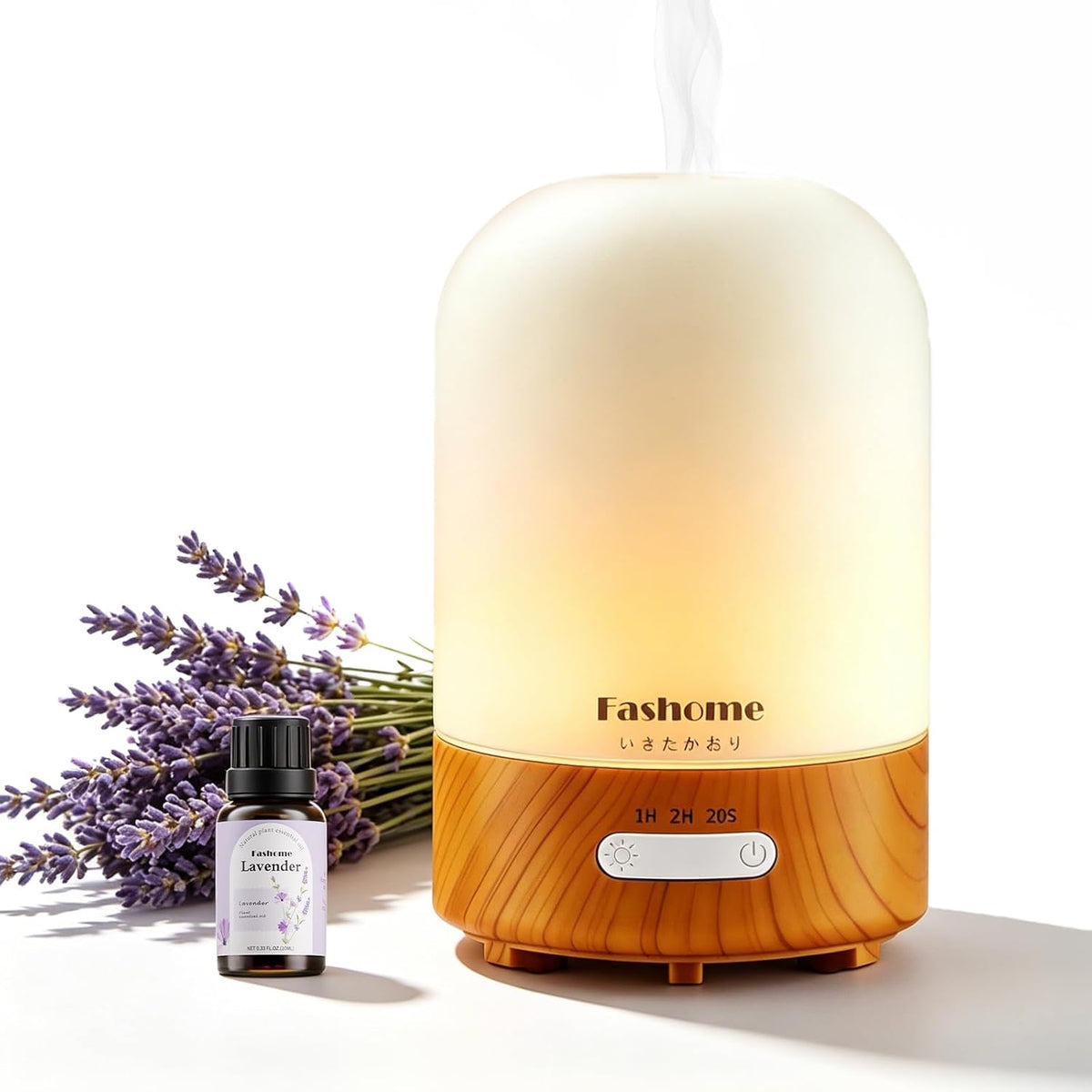 Fashome Hand-Blown Glass Diffuser, Essential Oil Aroma for Home Office Yoga