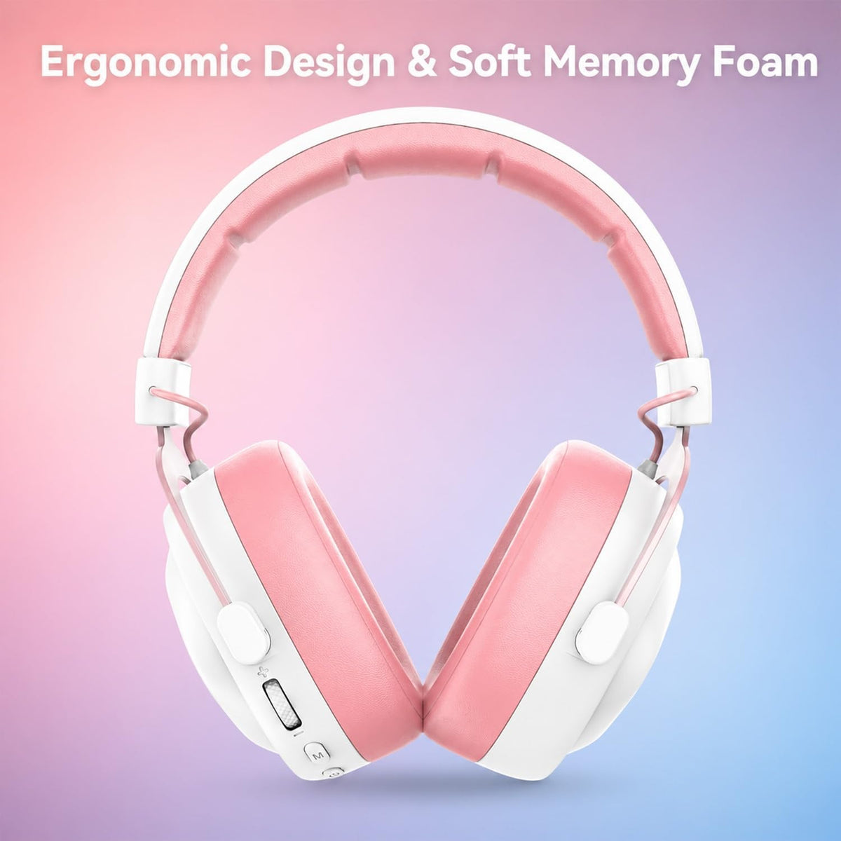 SADES Wireless Gaming Headset 7.1 Surround 90H Pink for PS5 PC Switch