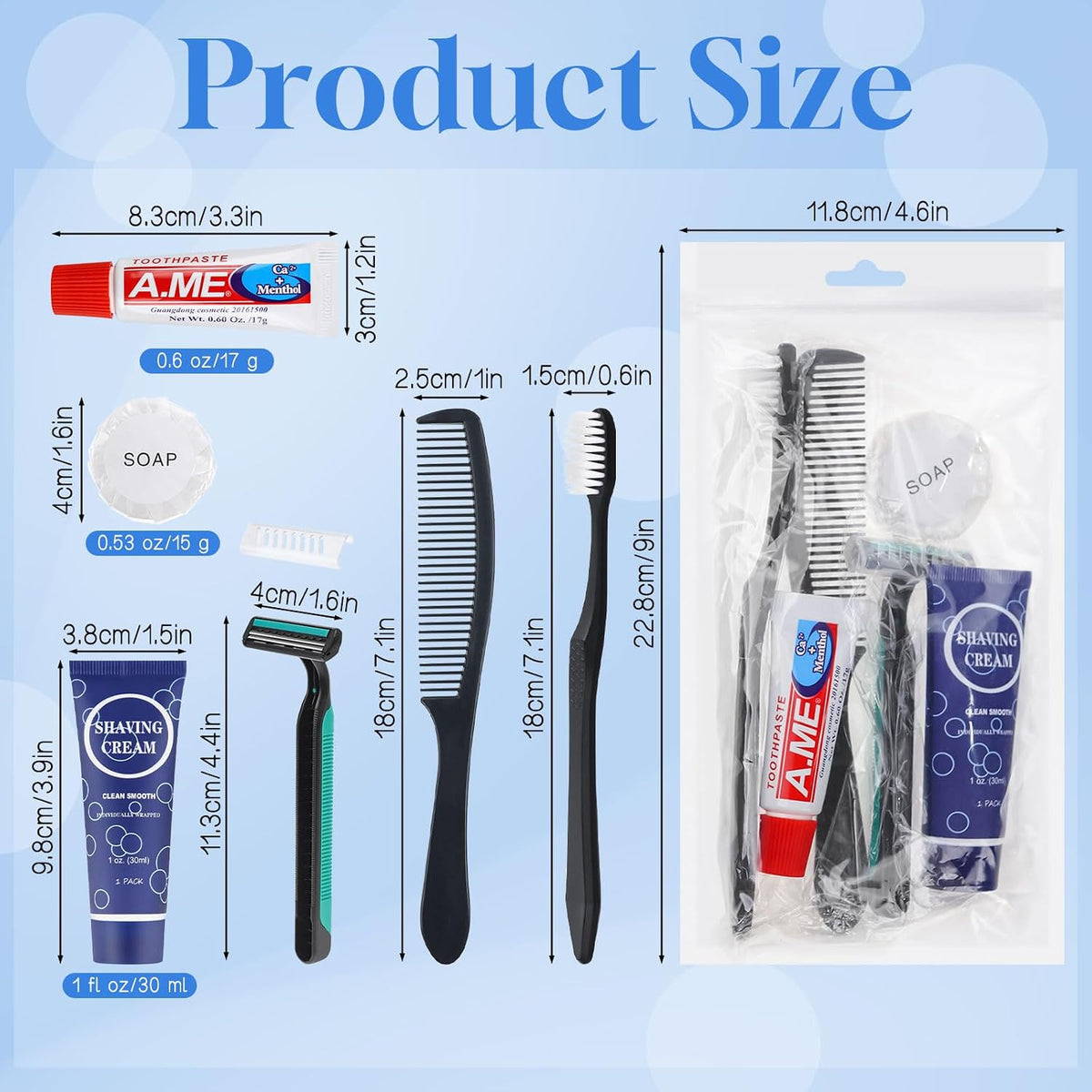 Hygiene Kits for Homeless Care Package Travel Size Toiletries Bulk 20 Pack