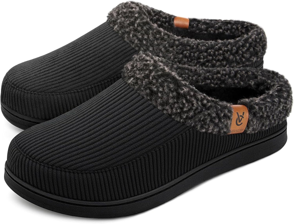 VeraCosy Men's Memory Foam Slippers Comfy Durable Moccasin House Shoes