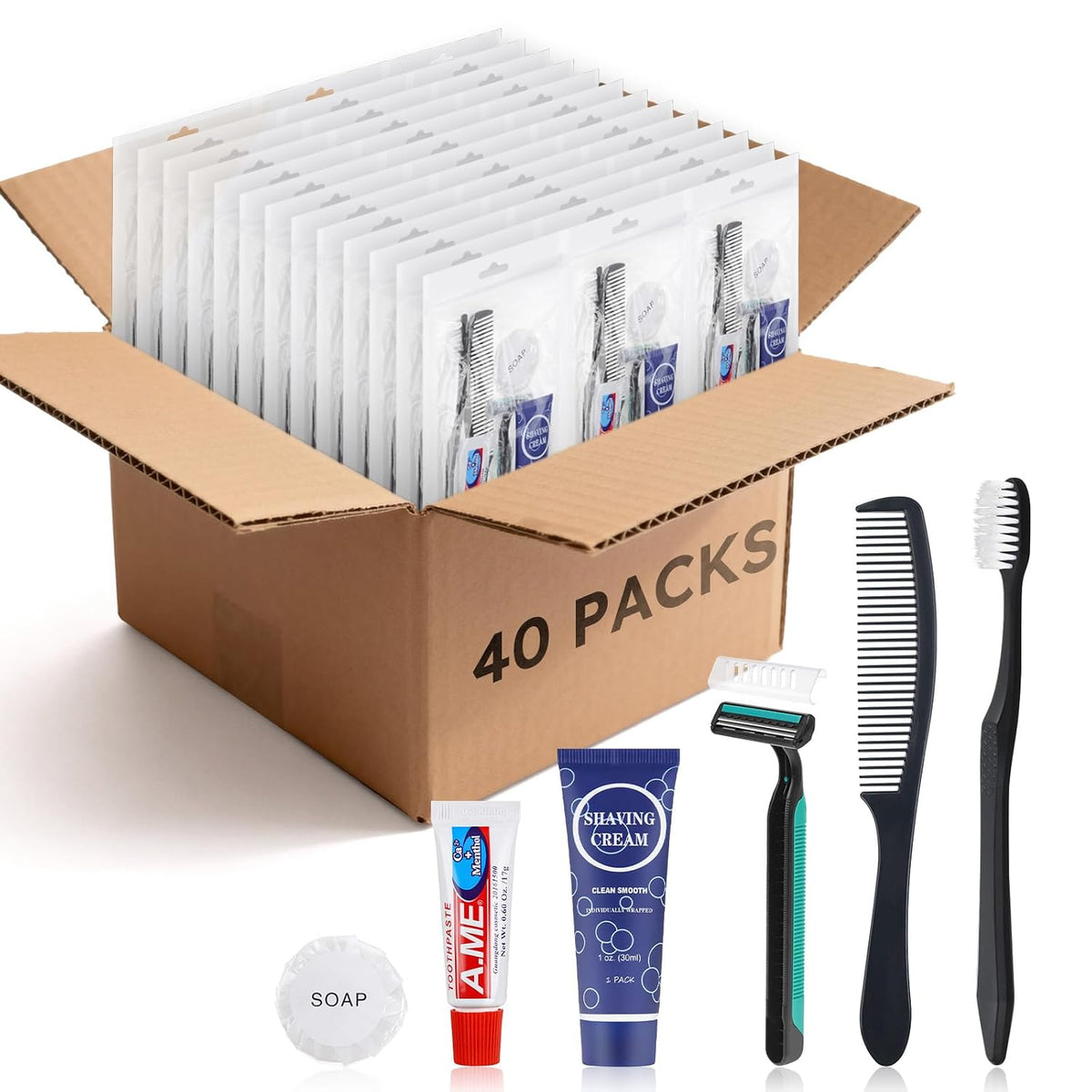 Hygiene Kits for Homeless Care Package Travel Size Toiletries Bulk 20 Pack