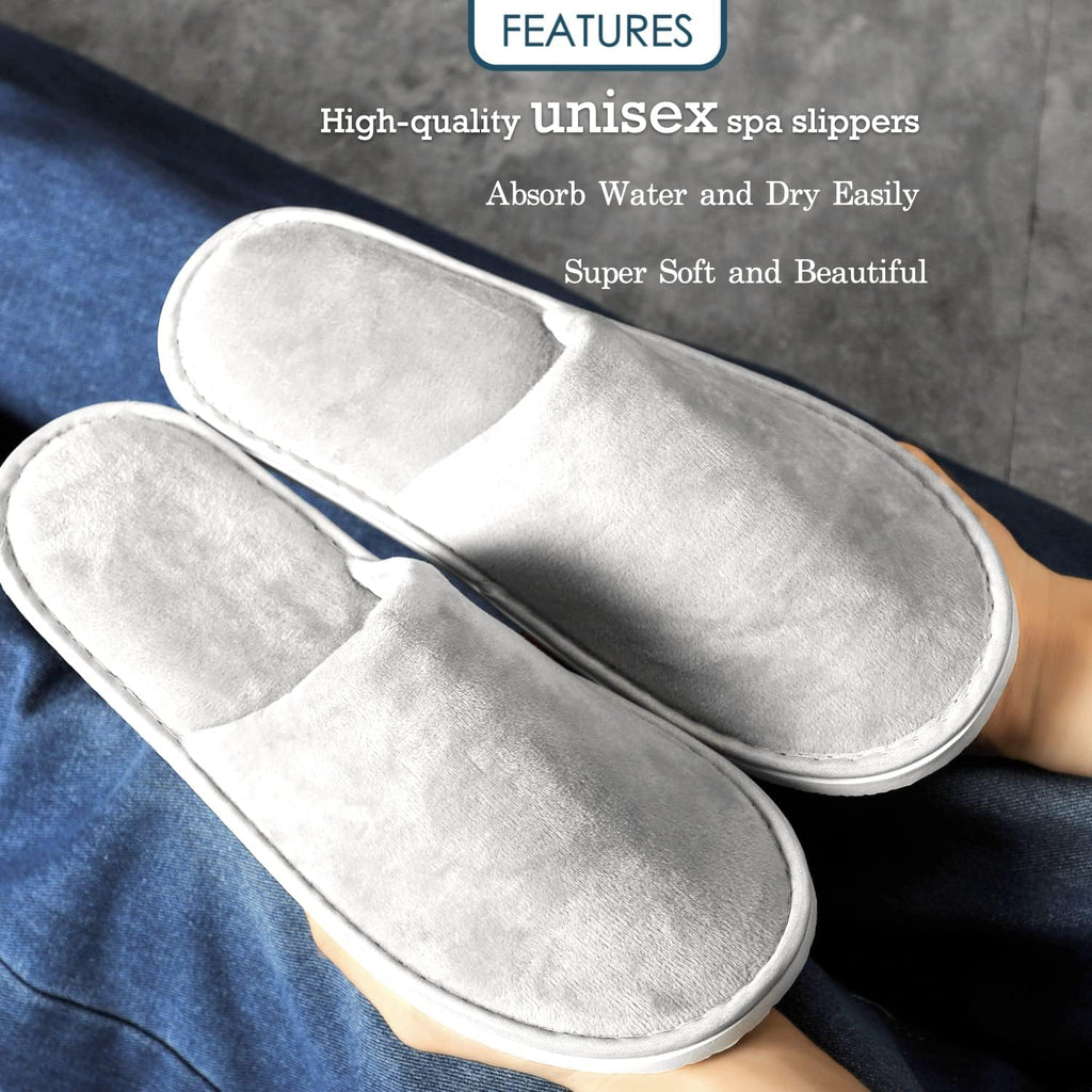 OSTADARRA 6-10 Pairs Spa Slippers, Non Slip Disposable Slippers For Guest