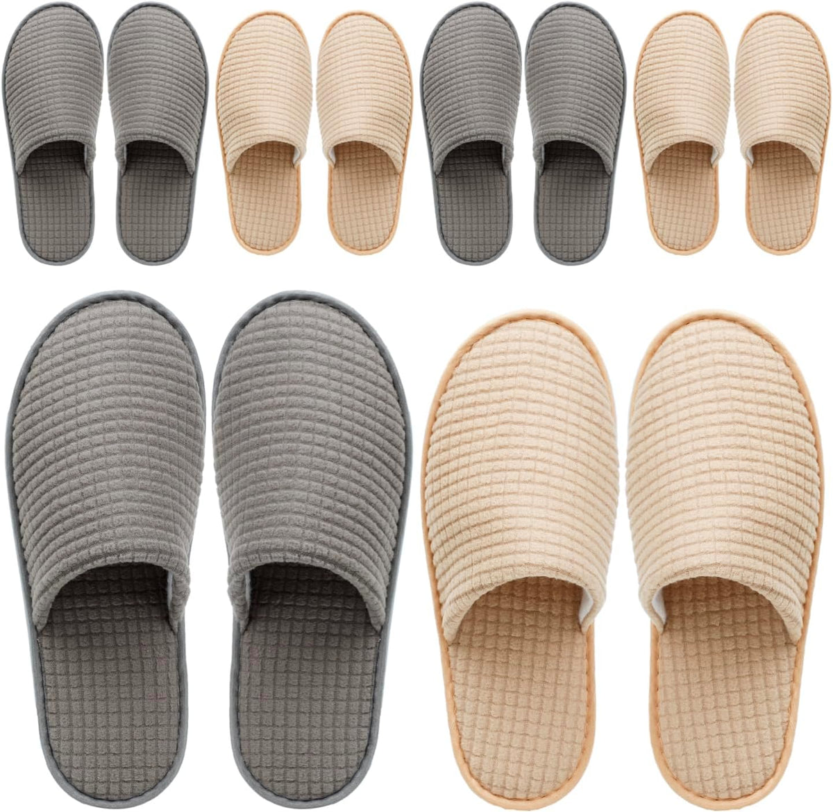 OSTADARRA 6-10 Pairs Spa Slippers, Non Slip Disposable Slippers For Guest