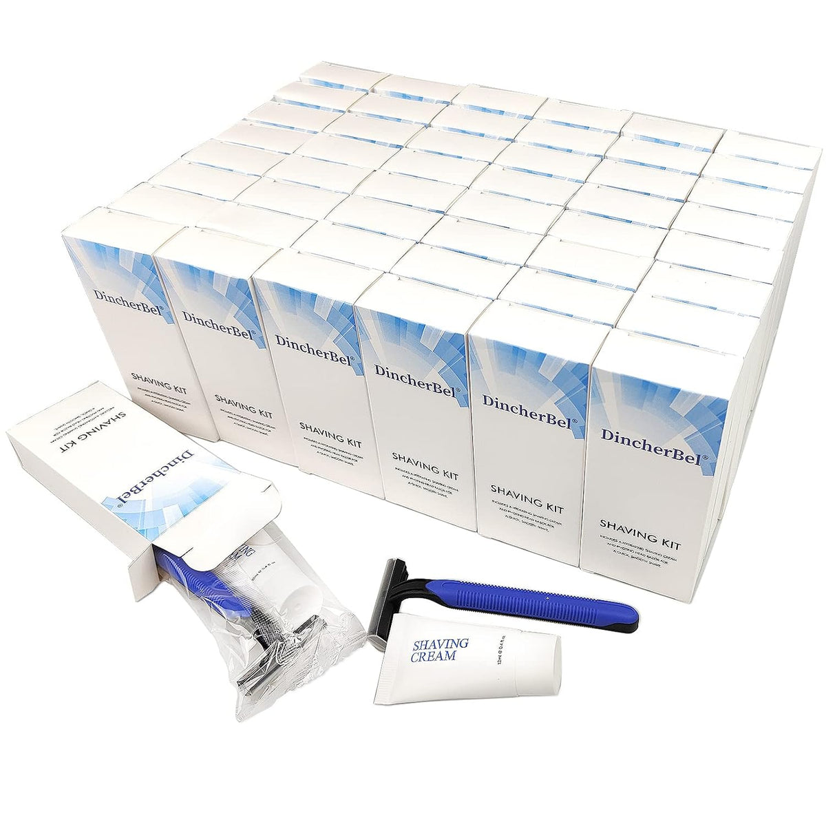 Shaving Kit in Bulk, Smooth Shave Disposable Razor and Cream(12g), 50 Pack