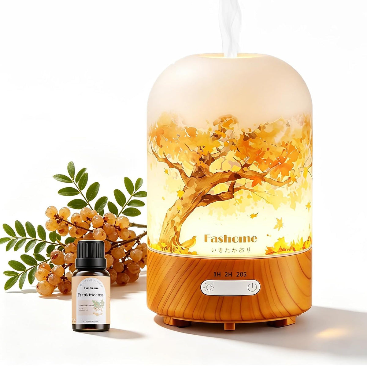 Fashome Hand-Blown Glass Diffuser, Essential Oil Aroma for Home Office Yoga