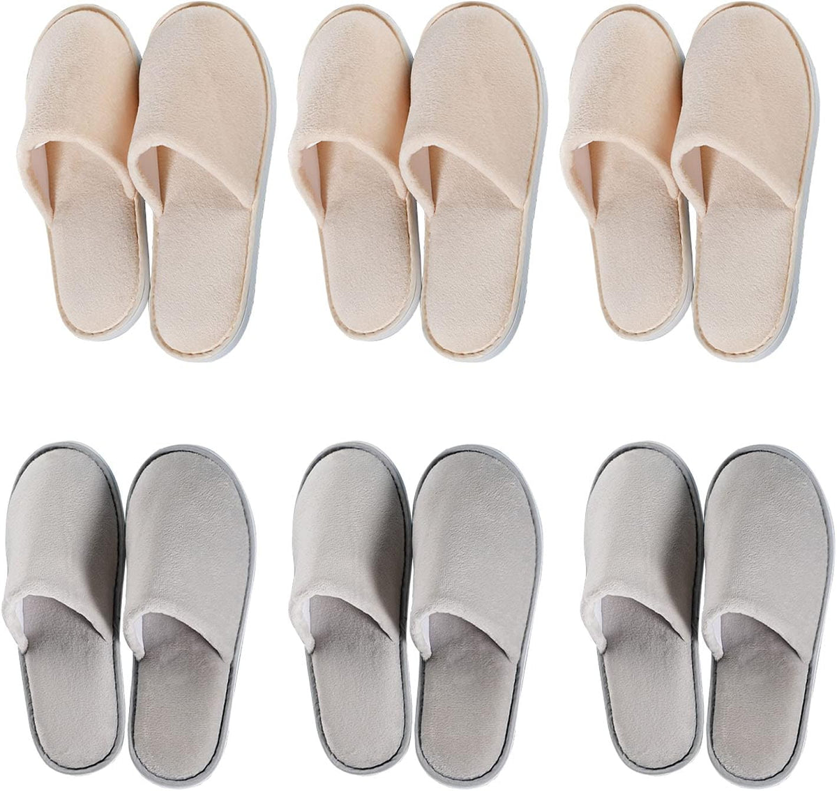 OSTADARRA 6-10 Pairs Spa Slippers, Non Slip Disposable Slippers For Guest