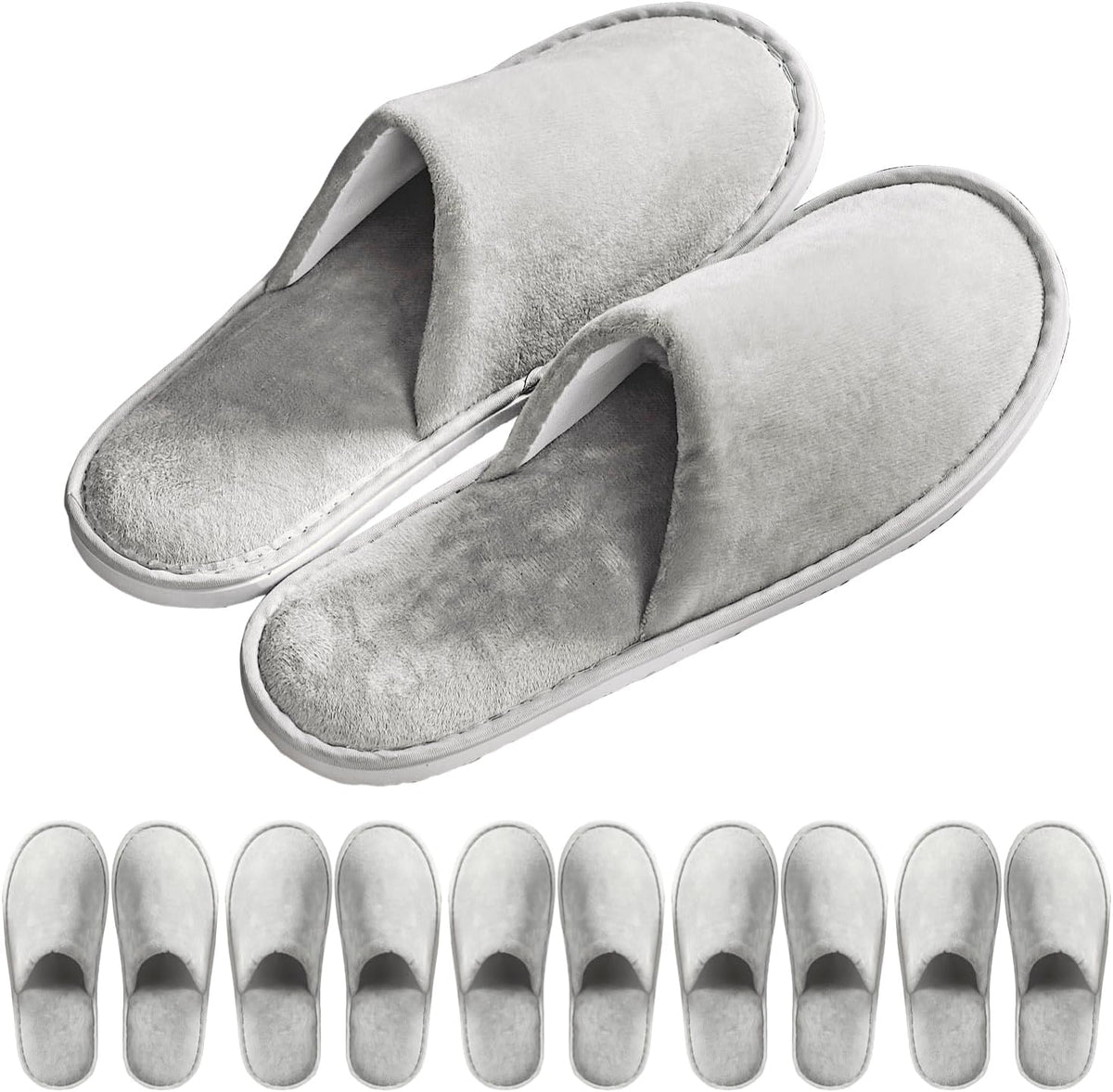 OSTADARRA 6-10 Pairs Spa Slippers, Non Slip Disposable Slippers For Guest