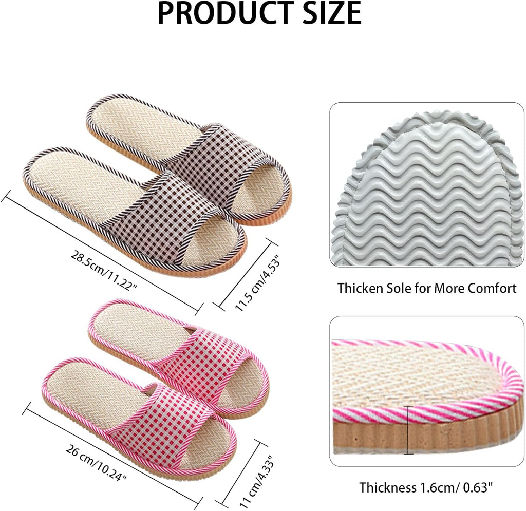 10 Pairs Washable House Slippers for Guests,Disposable Slippers for Guests,Breathable Open Toe Indoor Slipper,Spa Slipper for Guests,Home,Bedroom,Hotel,Travel,Unisex Universal Size(6 Large Size+4 Medium Size)