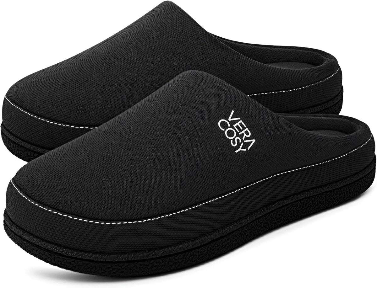 VeraCosy Men's Memory Foam Slippers Comfy Durable Moccasin House Shoes