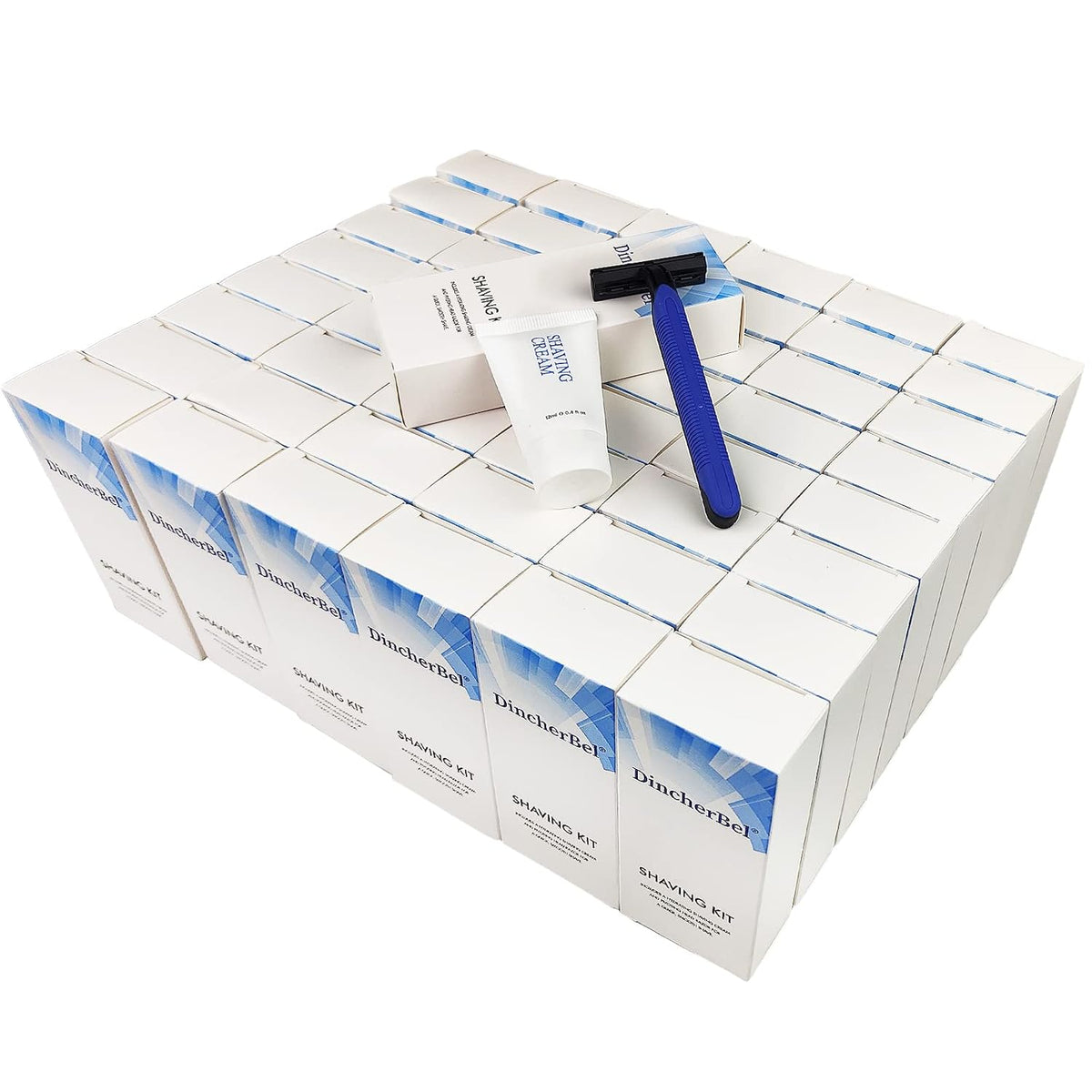 Shaving Kit in Bulk, Smooth Shave Disposable Razor and Cream(12g), 50 Pack