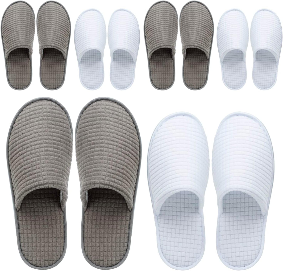 OSTADARRA 6-10 Pairs Spa Slippers, Non Slip Disposable Slippers For Guest