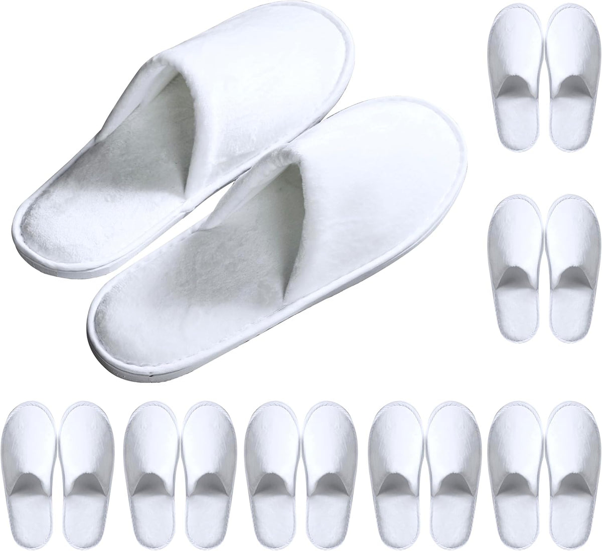 OSTADARRA 6-10 Pairs Spa Slippers, Non Slip Disposable Slippers For Guest