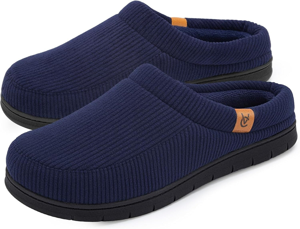 VeraCosy Men's Memory Foam Slippers Comfy Durable Moccasin House Shoes