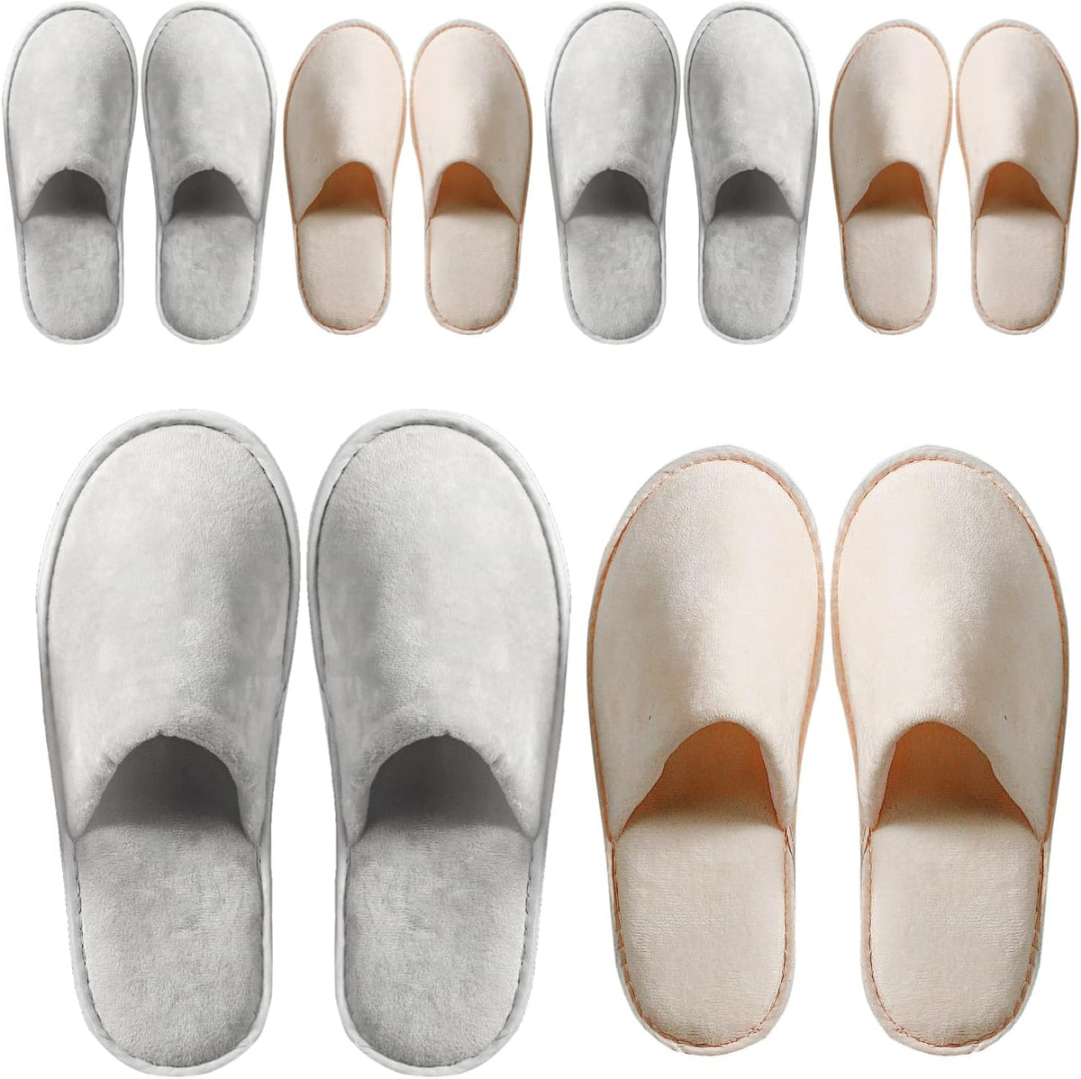 OSTADARRA 6-10 Pairs Spa Slippers, Non Slip Disposable Slippers For Guest