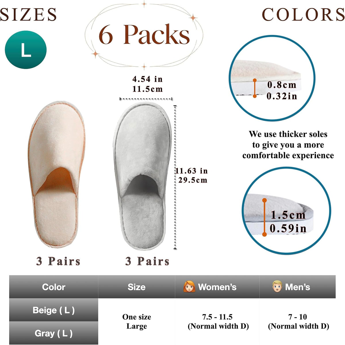 OSTADARRA 6-10 Pairs Spa Slippers, Non Slip Disposable Slippers For Guest