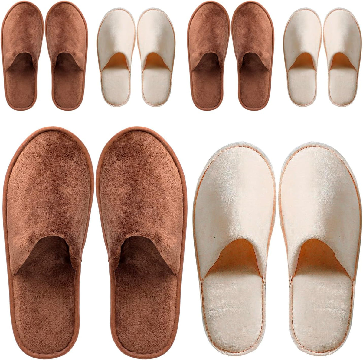 OSTADARRA 6-10 Pairs Spa Slippers, Non Slip Disposable Slippers For Guest