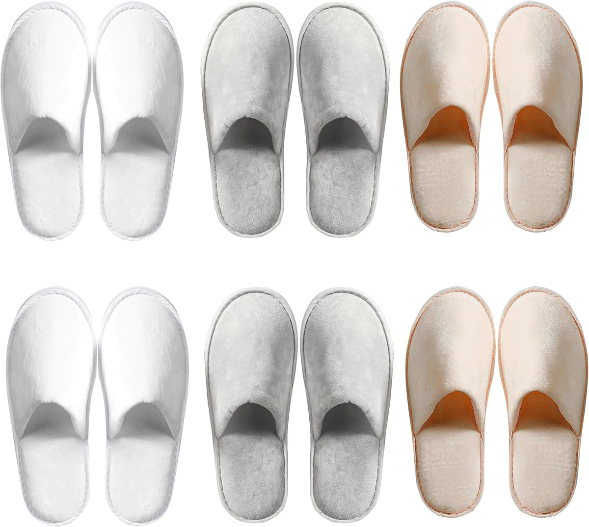 OSTADARRA 6-10 Pairs Spa Slippers, Non Slip Disposable Slippers For Guest