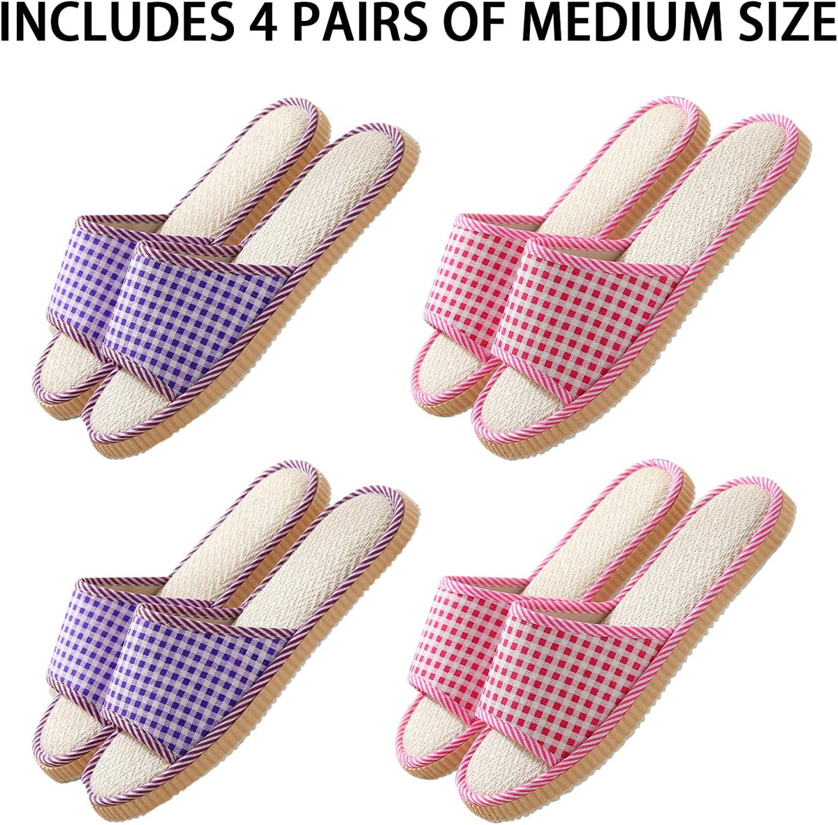 10 Pairs Washable House Slippers for Guests,Disposable Slippers for Guests,Breathable Open Toe Indoor Slipper,Spa Slipper for Guests,Home,Bedroom,Hotel,Travel,Unisex Universal Size(6 Large Size+4 Medium Size)