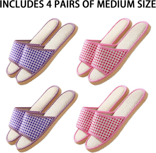 10 Pairs Washable House Slippers for Guests,Disposable Slippers for Guests,Breathable Open Toe Indoor Slipper,Spa Slipper for Guests,Home,Bedroom,Hotel,Travel,Unisex Universal Size(6 Large Size+4 Medium Size)