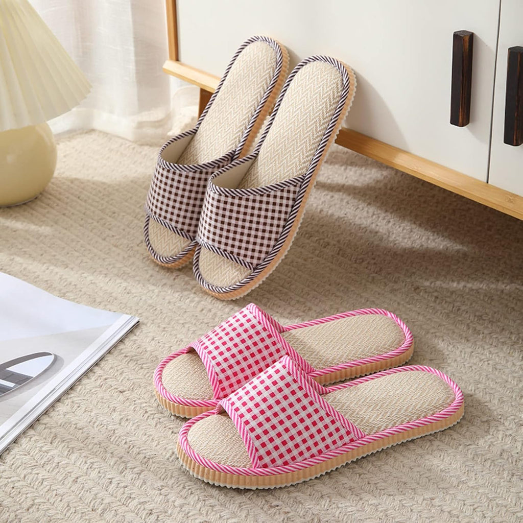 10 Pairs Washable House Slippers for Guests,Disposable Slippers for Guests,Breathable Open Toe Indoor Slipper,Spa Slipper for Guests,Home,Bedroom,Hotel,Travel,Unisex Universal Size(6 Large Size+4 Medium Size)