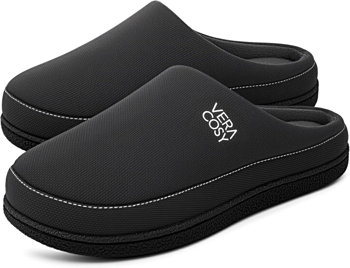 VeraCosy Men's Memory Foam Slippers Comfy Durable Moccasin House Shoes