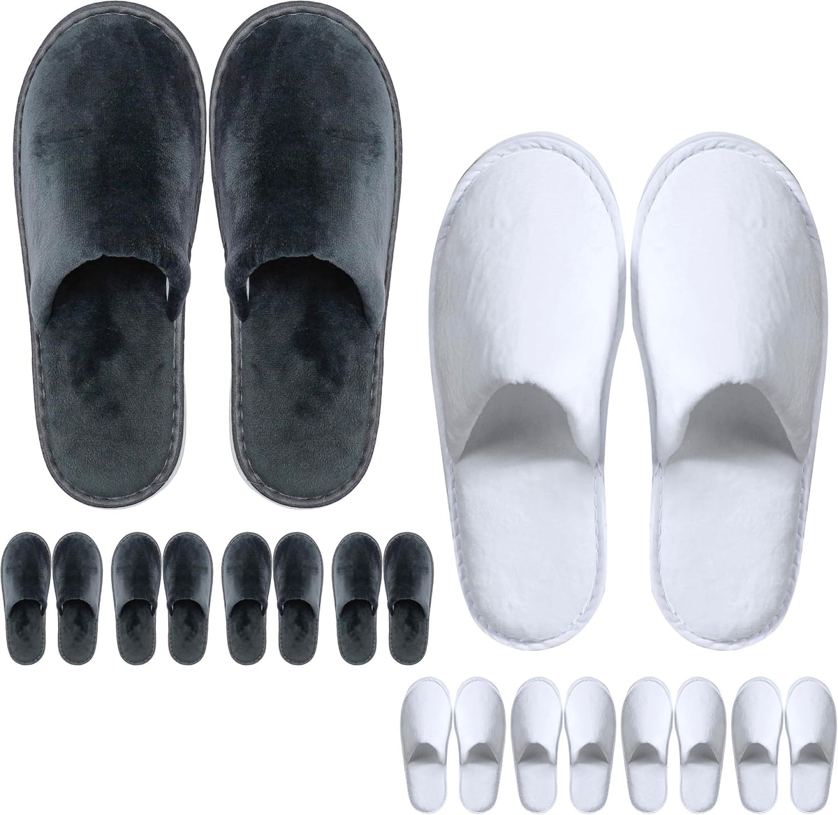 OSTADARRA 6-10 Pairs Spa Slippers, Non Slip Disposable Slippers For Guest