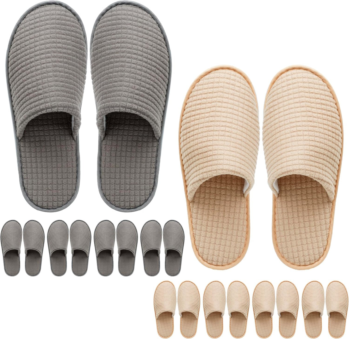 OSTADARRA 6-10 Pairs Spa Slippers, Non Slip Disposable Slippers For Guest
