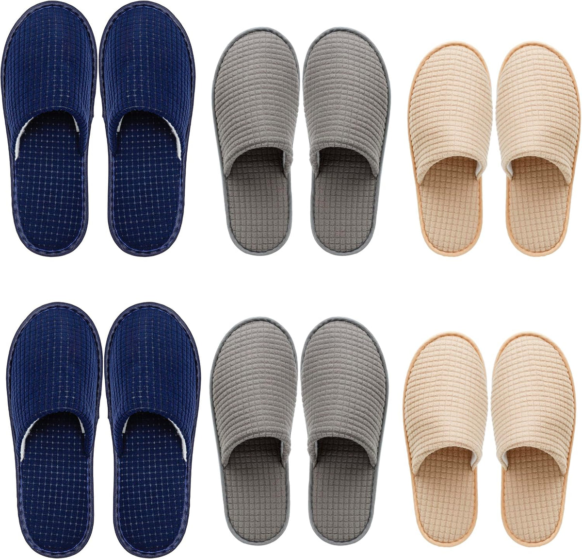 OSTADARRA 6-10 Pairs Spa Slippers, Non Slip Disposable Slippers For Guest