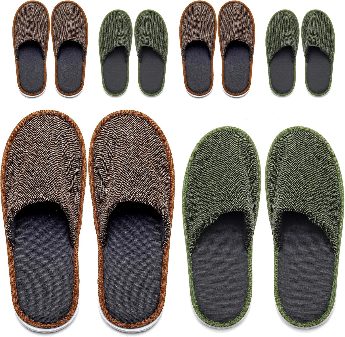 OSTADARRA 6-10 Pairs Spa Slippers, Non Slip Disposable Slippers For Guest