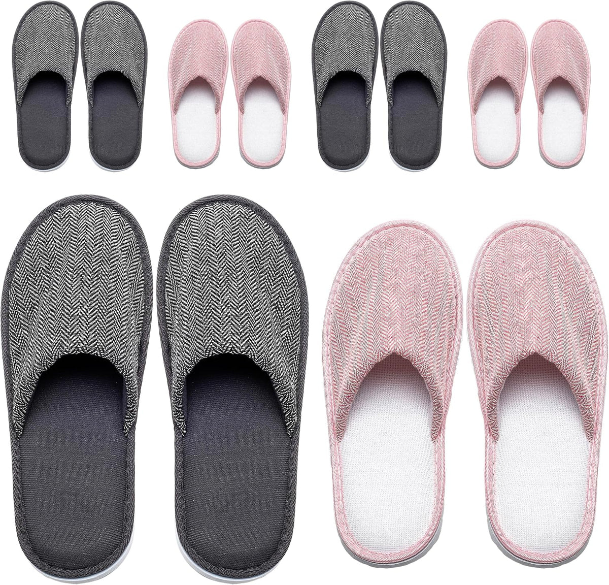OSTADARRA 6-10 Pairs Spa Slippers, Non Slip Disposable Slippers For Guest